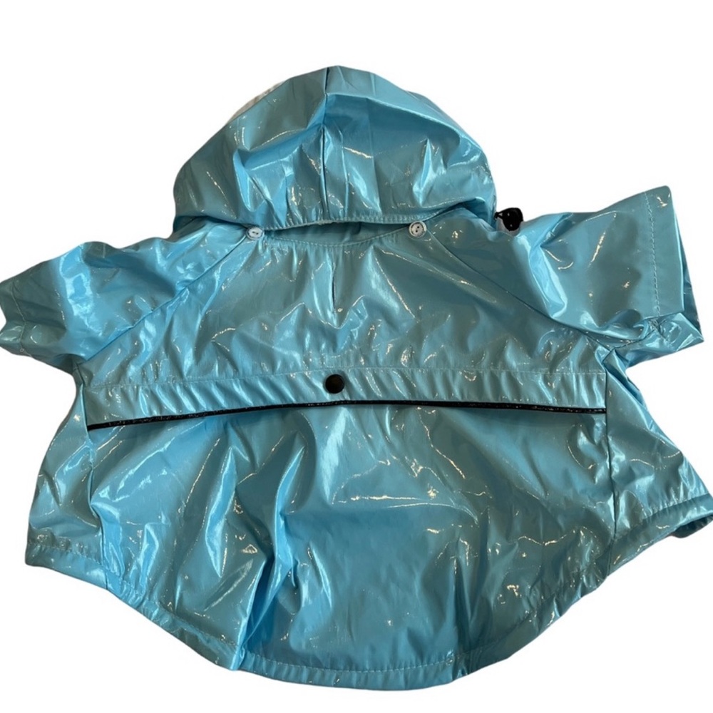🐾 HOST PICK 🐾 Pet Life Baby Blue Waterproof Adjustable Pet Raincoat Size Med NWT - Picture 6 of 12